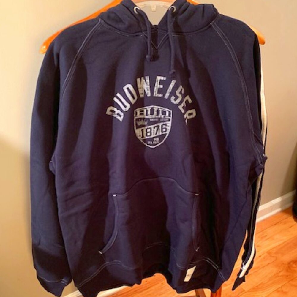 Men's Budweiser navy blue sweatshirt hoodie  *2 x *HP* NWOT